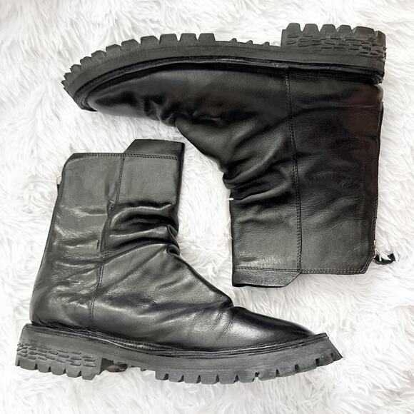 MOMA | Tronchetto Leather Ankle Boots Moto Combat Italian Leather Zipper | 40 - Picture 3 of 10